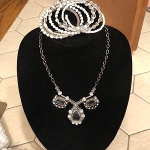 Funky clear statement necklace n match bracelet